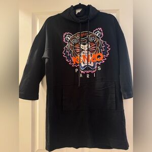 KENZO Women's Classic Tiger Molleton Sweatshirt Dress - Black